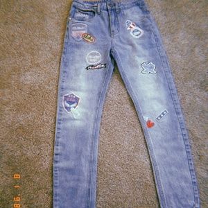 Vsco inspired patch jeans